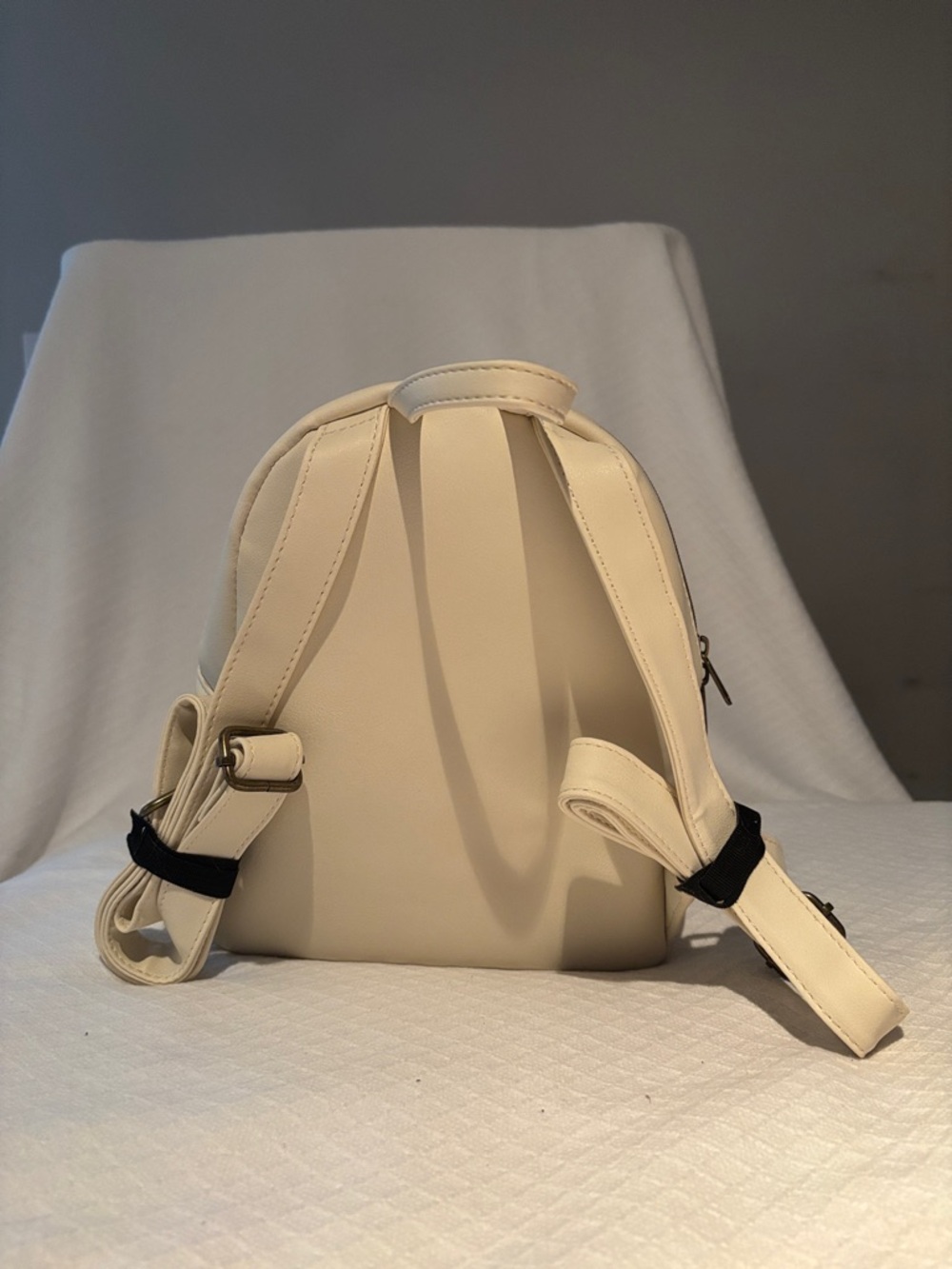 Loungefly Cream & Yellow Disney Belle Mini Backpack with Pink Rose Accents - Picture 2 of 4